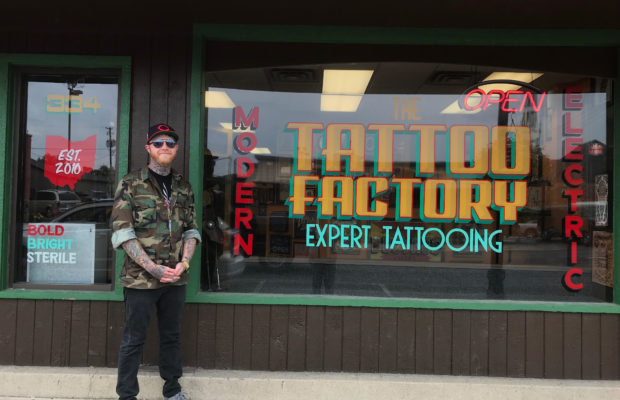 Tattoo Factory celebrates anniversary with new look on window