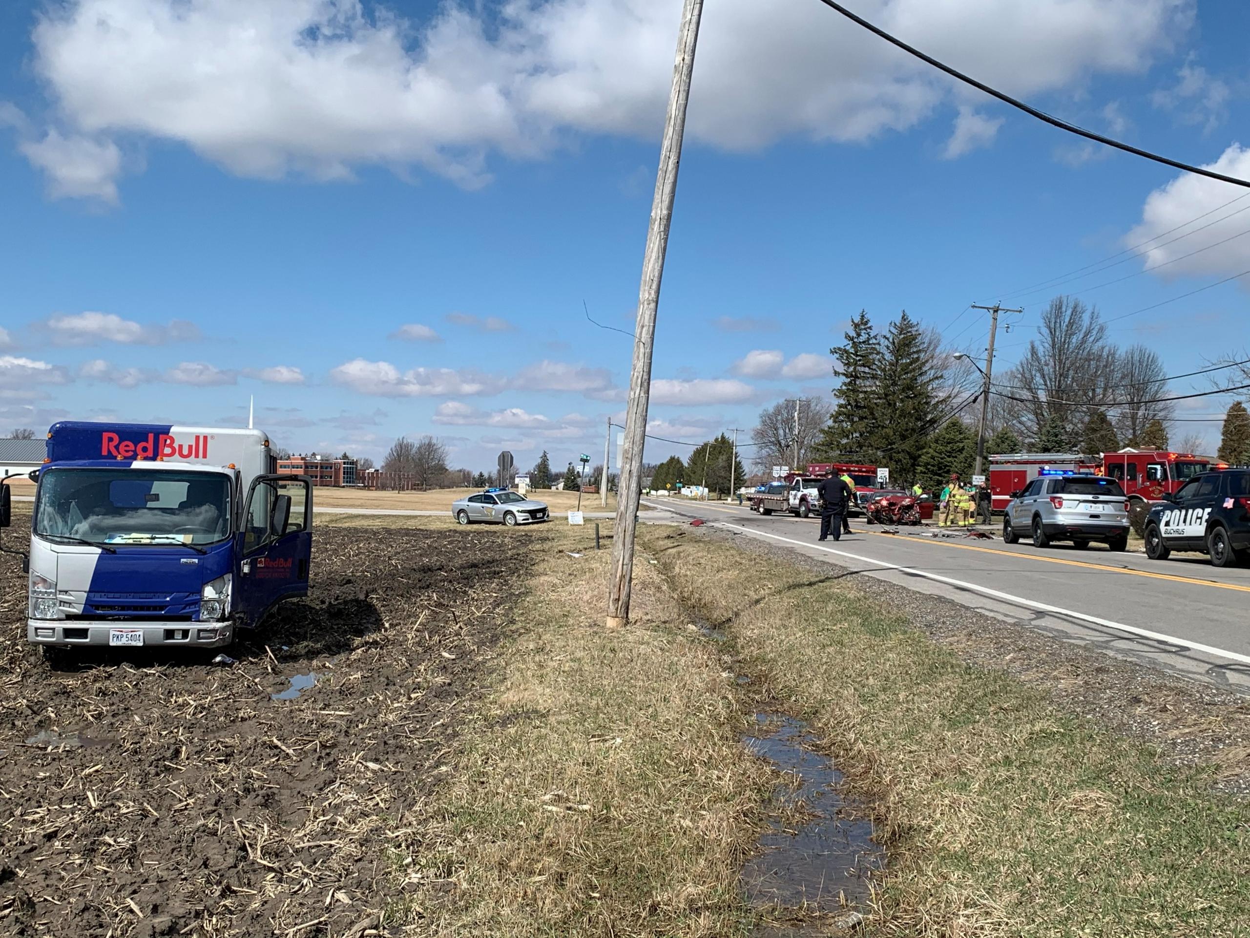 Injuries reported in car-truck collision