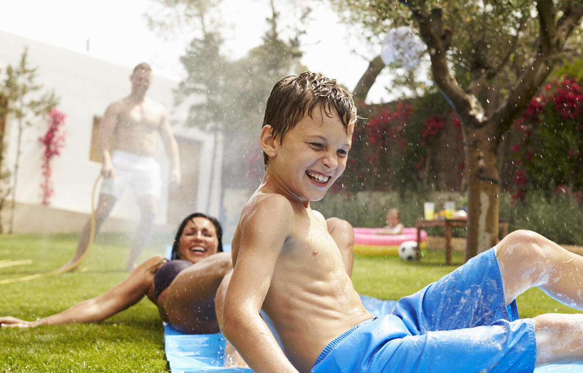 Children playing in the sun on the Summer Solstice.