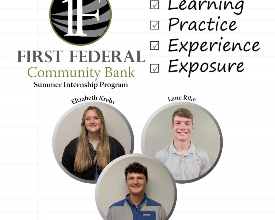 First Federal Community Bank welcomes three local college students for ...