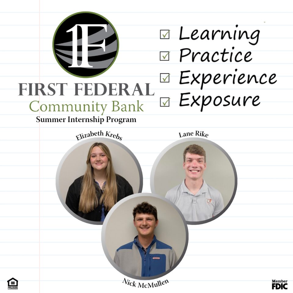 First Federal Community Bank welcomes three local college students for ...