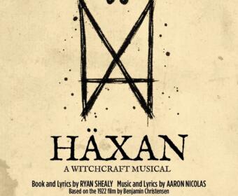 Poster for Häxan: A Witchcraft Musical, with a large geometric sigil and credits text.