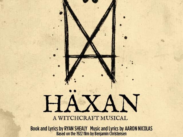 Poster for Häxan: A Witchcraft Musical, with a large geometric sigil and credits text.