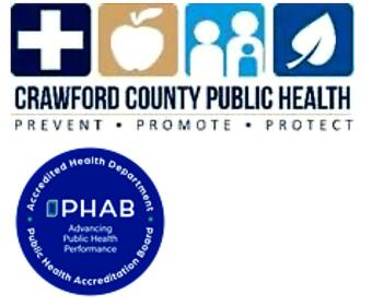 Crawford County Public Health logo with PHAB accreditation seal beneath it