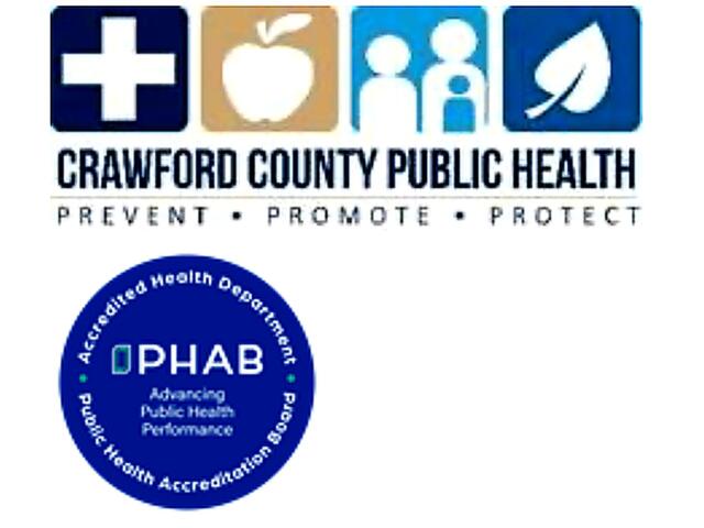 Crawford County Public Health logo with PHAB accreditation seal beneath it