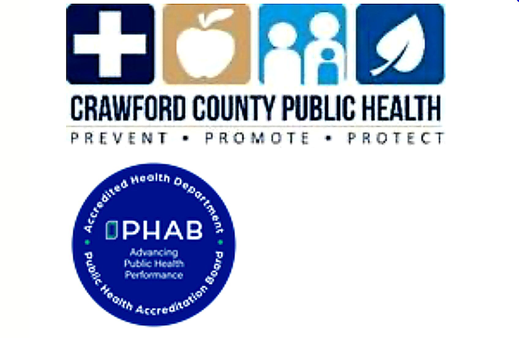 Crawford County Public Health logo with PHAB accreditation seal beneath it