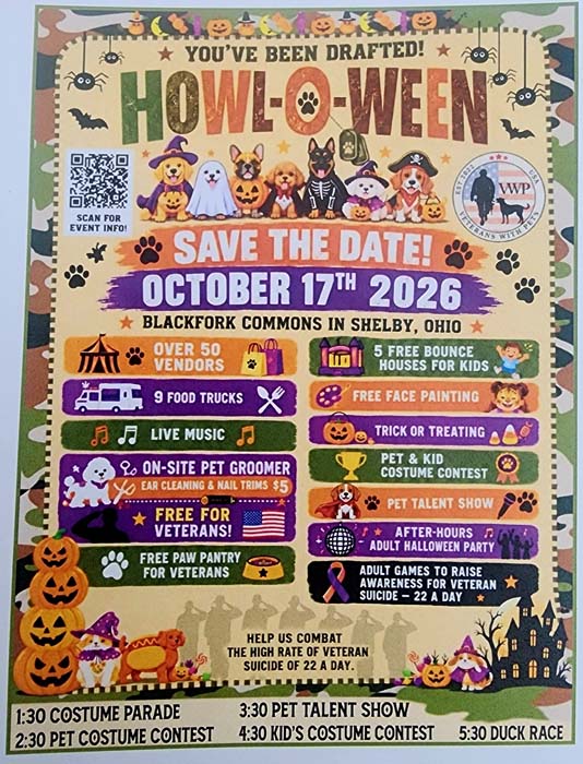 Veterans With Pets plans Howl-O-Ween event at Blackfork Commons